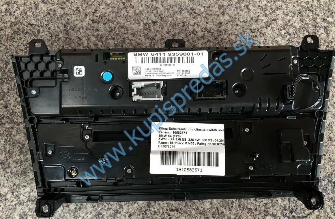 Ovládací modul klímy a rádia BMW X4 F26